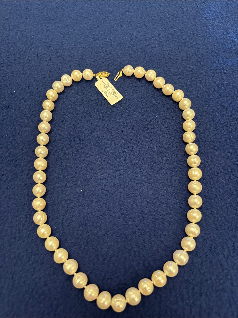 Classic Cream Pearl Necklace with Gold Clasp